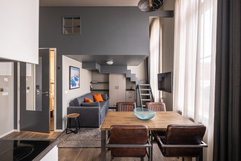 Yays Oostenburgergracht, Amsterdam, Duplex One-Bedroom apartment type, Living Room