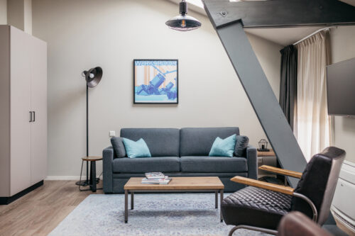 Yays Oostenburgergracht, Amsterdam, Family Room apartment type, Living Room