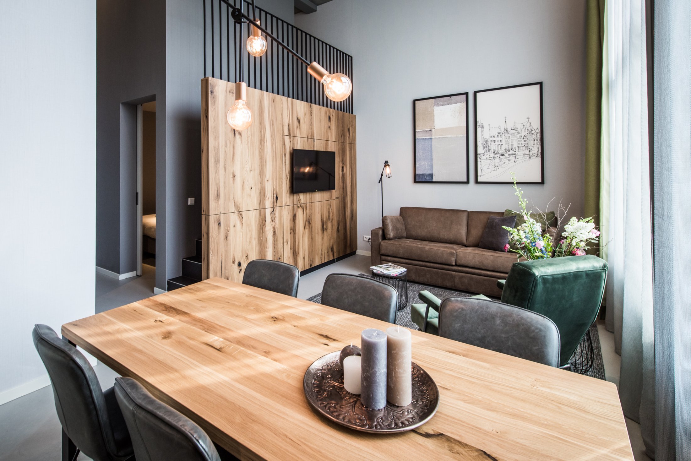 Eastern Docklands Serviced Apartment Amsterdam One-Bedroom Living Room