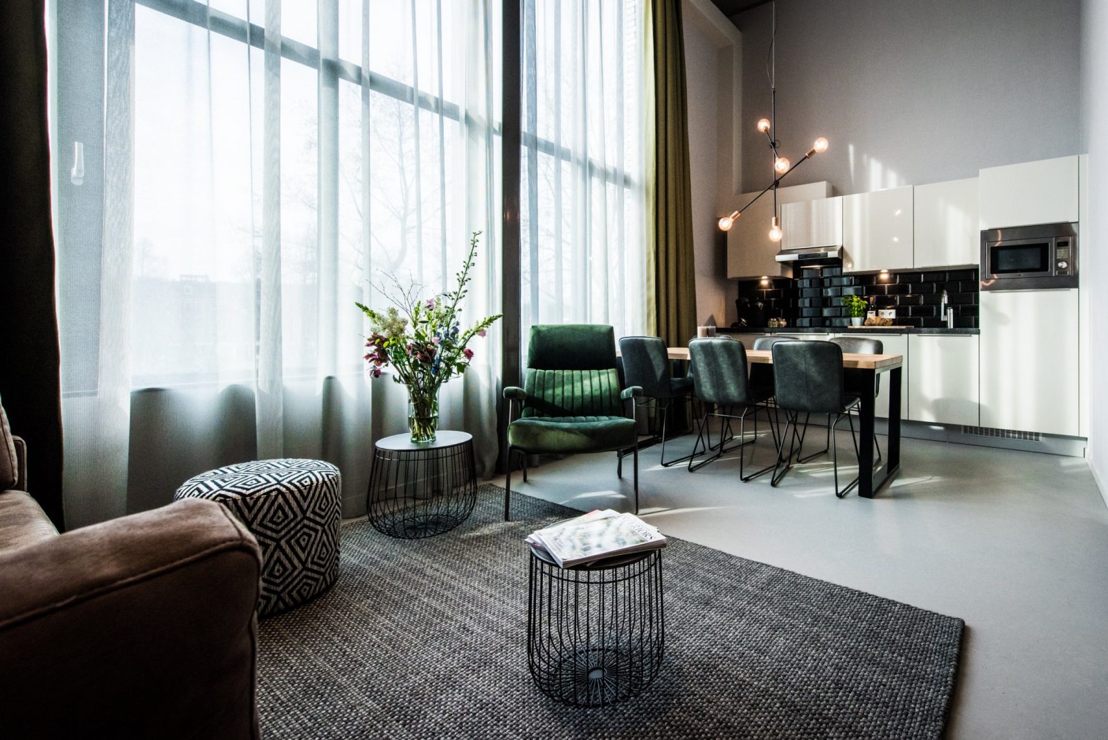 Eastern Docklands Serviced Apartment Amsterdam One-Bedroom Living Room